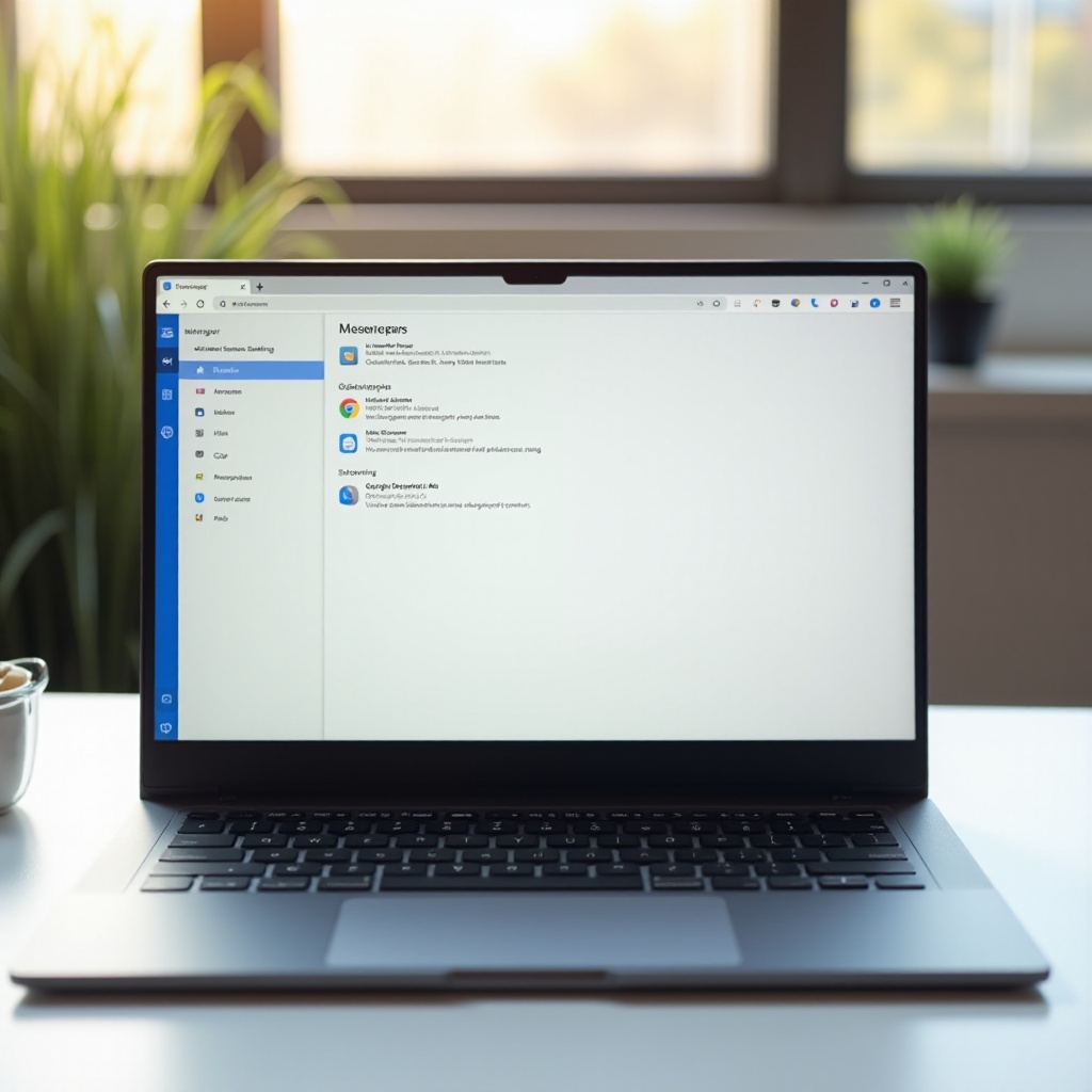 di mana menemukan pengaturan di messenger di chromebook saya